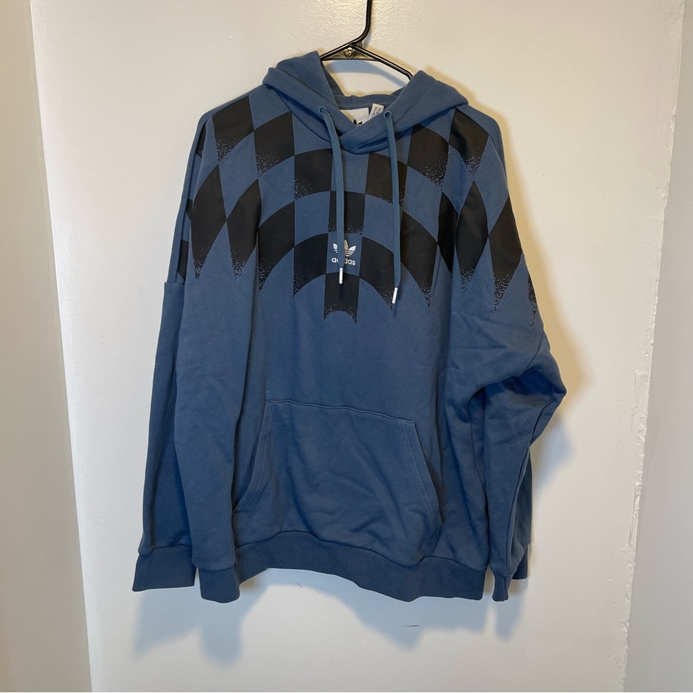 Adidas blue and black sweatshirt hoodie men's size medium